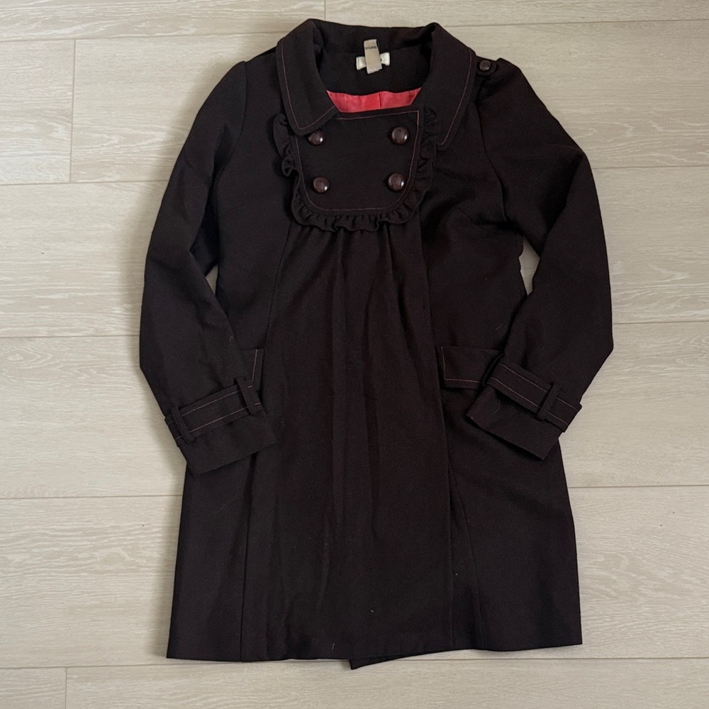 ✨ Saja Dark Brown Trench Coat with Pink Lining